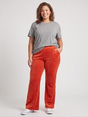 Juicy Couture Red Y2K Velour Track Pants Womens Size XXL 90s Vibes